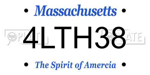 4LTH38 Massachusetts License Plate