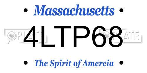 4LTP68 Massachusetts License Plate