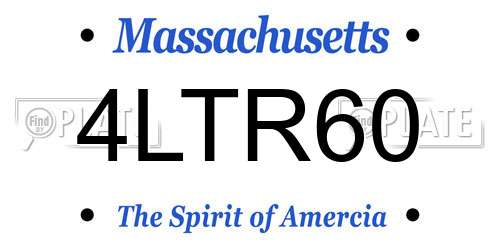 4LTR60 Massachusetts License Plate