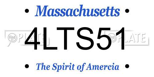 4LTS51 Massachusetts License Plate