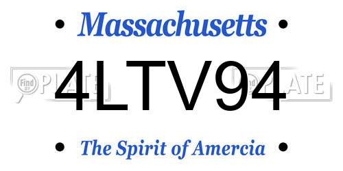 4LTV94 Massachusetts License Plate