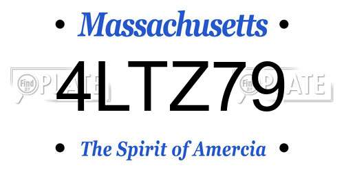 4LTZ79 Massachusetts License Plate