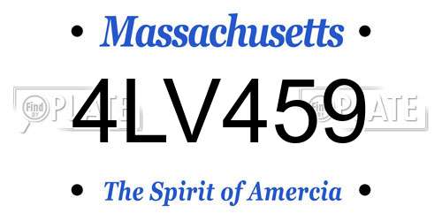 4LV459 Massachusetts License Plate