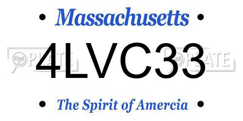 4LVC33 Massachusetts License Plate
