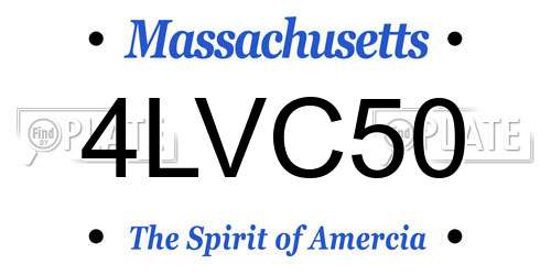4LVC50 Massachusetts License Plate