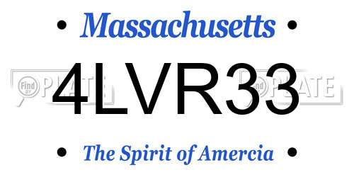 4LVR33 Massachusetts License Plate