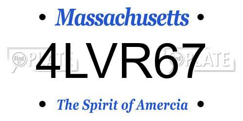 4LVR67 Massachusetts License Plate