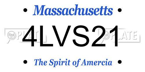 4LVS21 Massachusetts License Plate