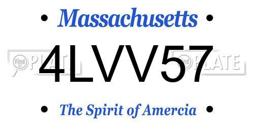 4LVV57 Massachusetts License Plate