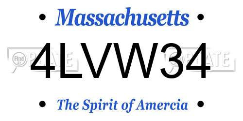 4LVW34 Massachusetts License Plate