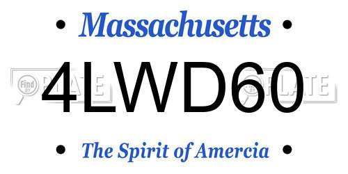4LWD60 Massachusetts License Plate