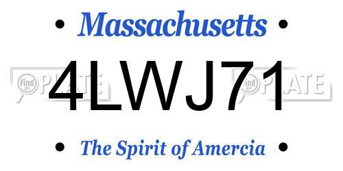 4LWJ71 Massachusetts License Plate