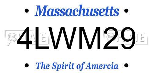 4LWM29 Massachusetts License Plate