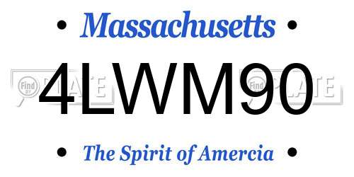 4LWM90 Massachusetts License Plate