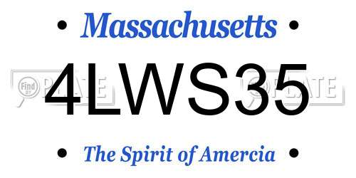 4LWS35 Massachusetts License Plate