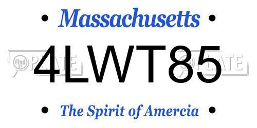 4LWT85 Massachusetts License Plate
