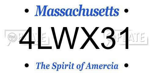 4LWX31 Massachusetts License Plate