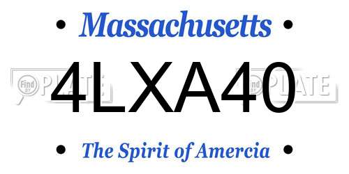 4LXA40 Massachusetts License Plate
