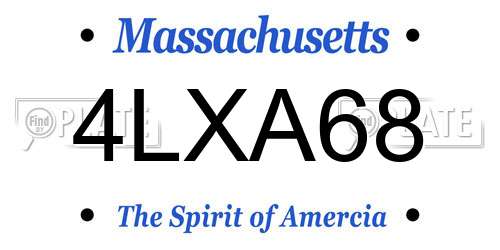 4LXA68 Massachusetts License Plate
