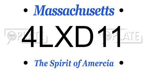 4LXD11 Massachusetts License Plate