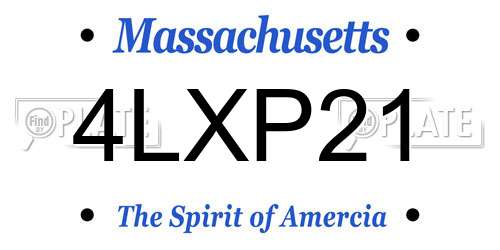 4LXP21 Massachusetts License Plate