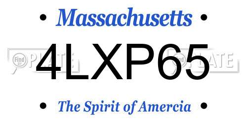 4LXP65 Massachusetts License Plate