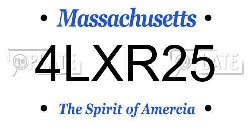 4LXR25 Massachusetts License Plate