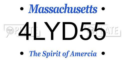 4LYD55 Massachusetts License Plate
