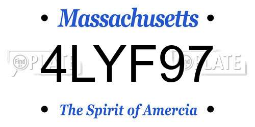4LYF97 Massachusetts License Plate
