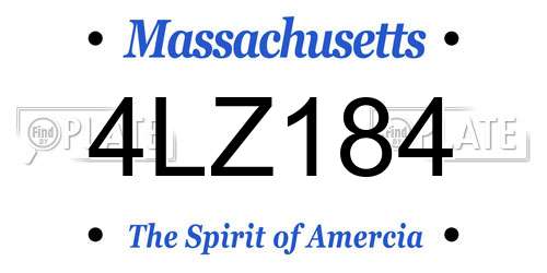 4LZ184 Massachusetts License Plate