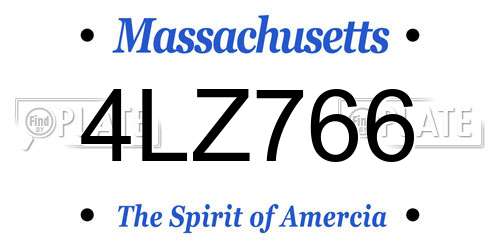 4LZ766 Massachusetts License Plate