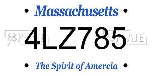 4LZ785 Massachusetts License Plate