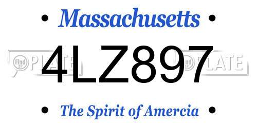 4LZ897 Massachusetts License Plate