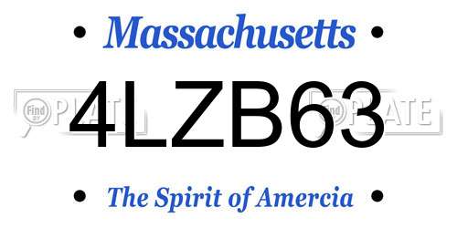 4LZB63 Massachusetts License Plate
