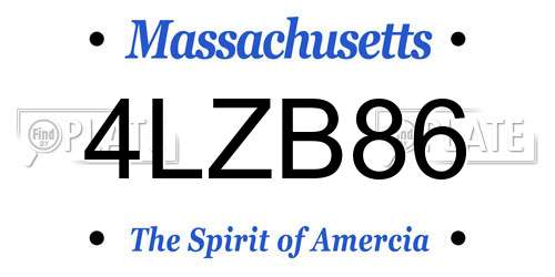 4LZB86 Massachusetts License Plate
