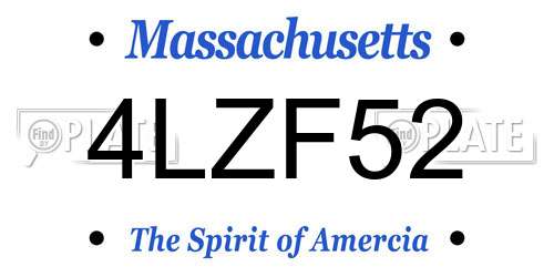 4LZF52 Massachusetts License Plate