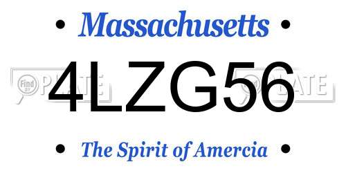 4LZG56 Massachusetts License Plate