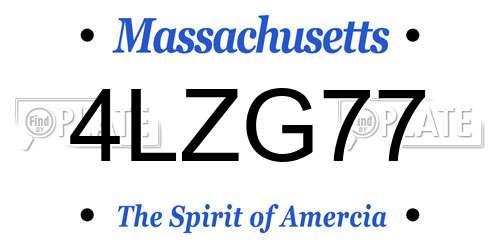 4LZG77 Massachusetts License Plate