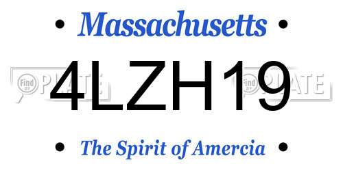 4LZH19 Massachusetts License Plate