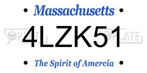 4LZK51 Massachusetts License Plate