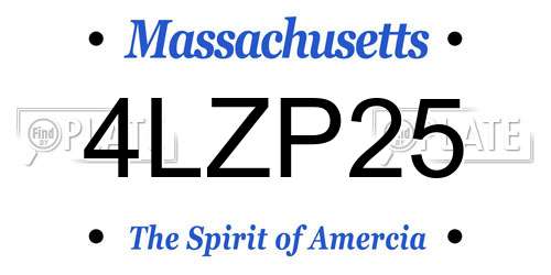 4LZP25 Massachusetts License Plate