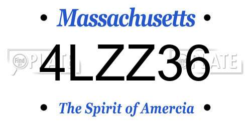 4LZZ36 Massachusetts License Plate