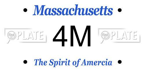 4M Massachusetts License Plate