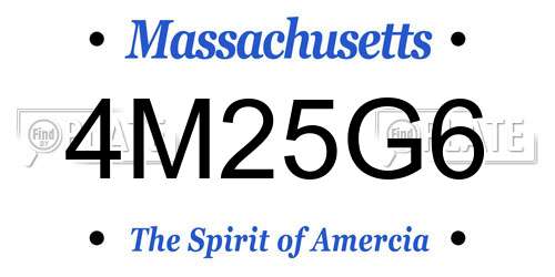 4M25G6 Massachusetts License Plate