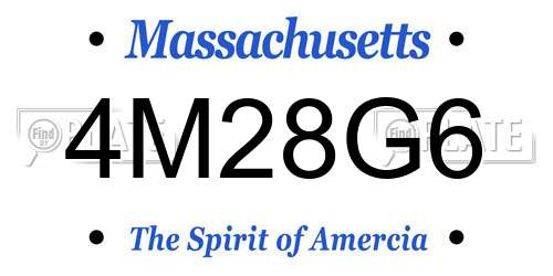 4M28G6 Massachusetts License Plate