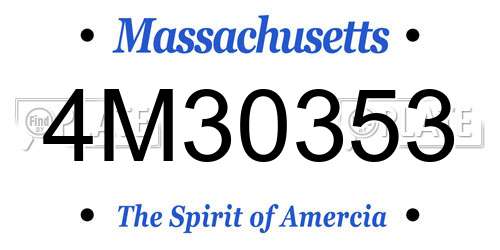 4M30353 Massachusetts License Plate