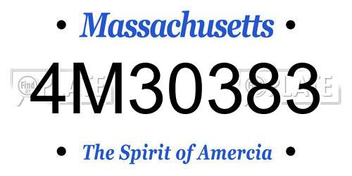 4M30383 Massachusetts License Plate
