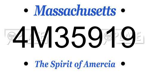 4M35919 Massachusetts License Plate