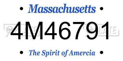 4M46791 Massachusetts License Plate