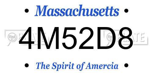 4M52D8 Massachusetts License Plate